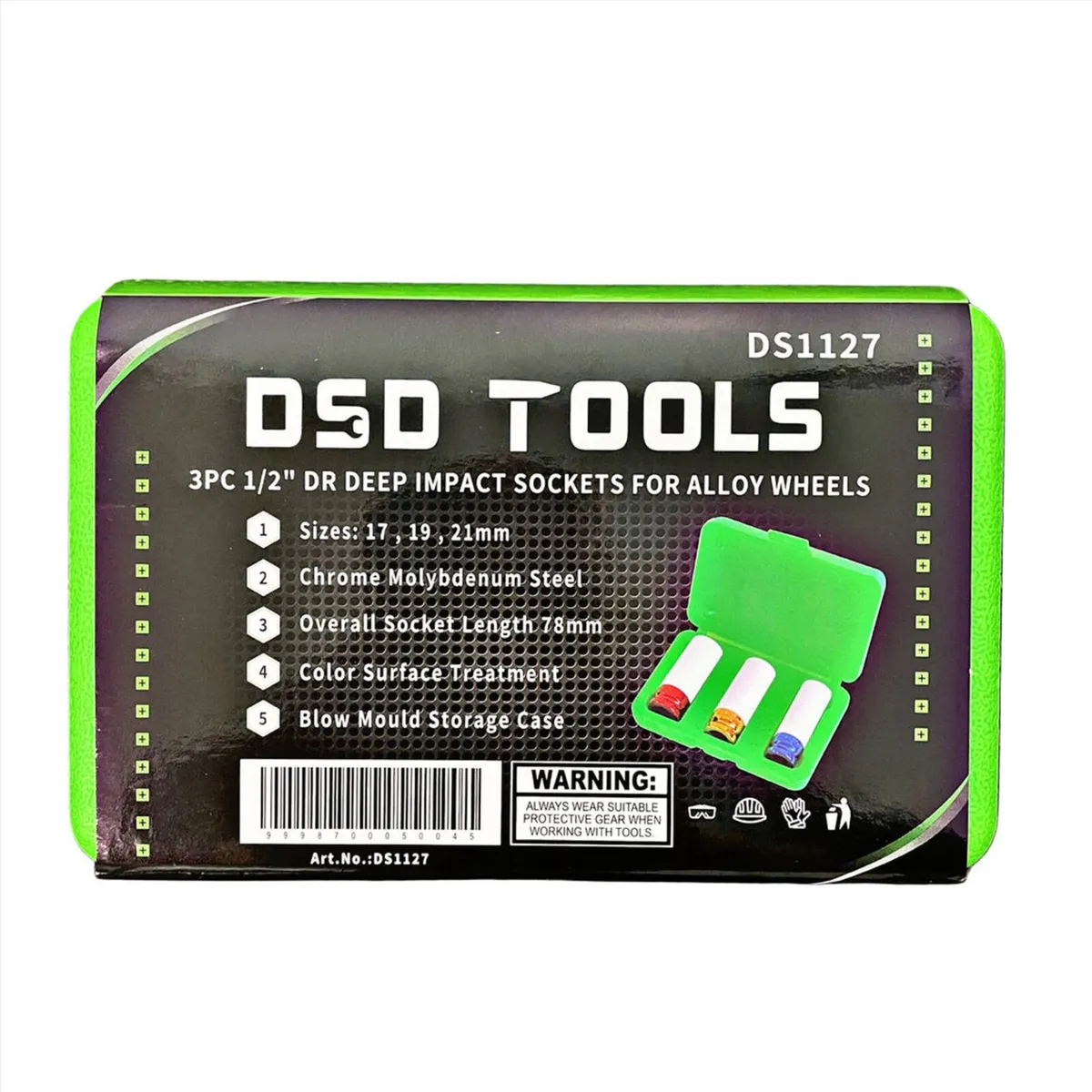 3-Piece 1/2″ Drive Alloy Wheel Impact Socket Set - Image 2