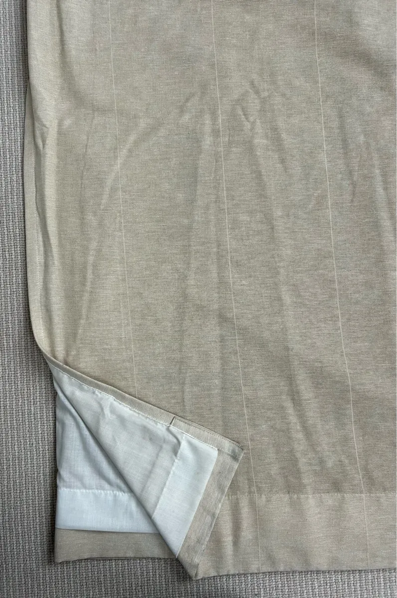 2 sets of lined neutral linen curtains - Image 2