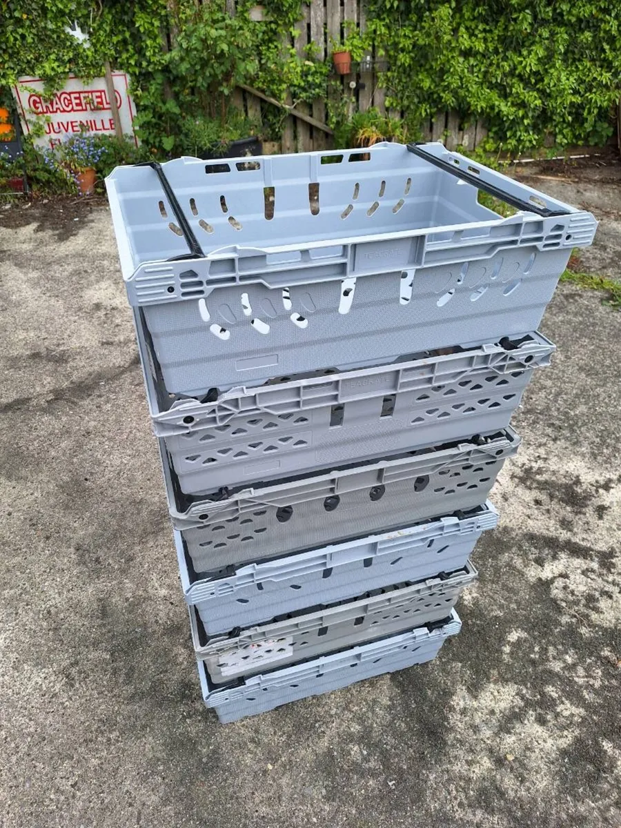 Grey heavy duty stacking crates €2 each - Image 1