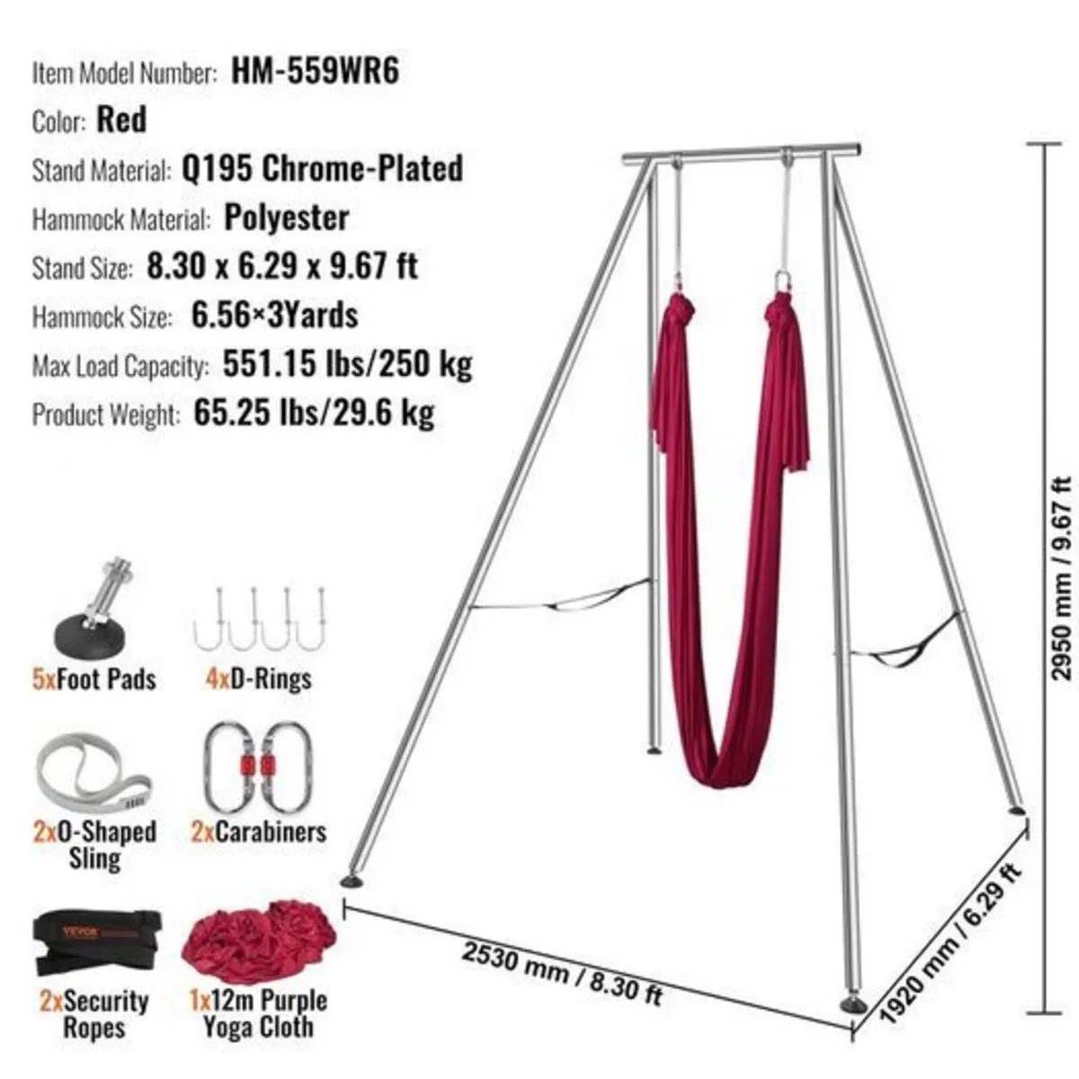 Aerial Yoga Frame & Yoga Hammock, 9.67 ft Height P - Image 2