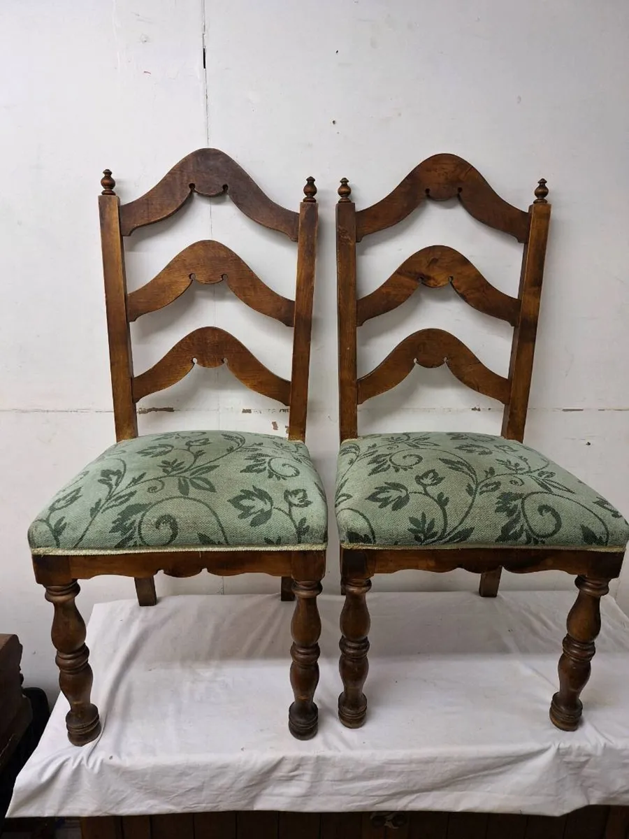 Pair of ladder back dining chairs - Image 1