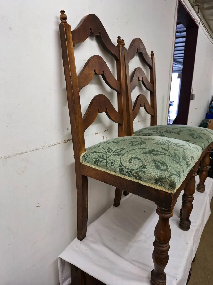 Pair of ladder back dining chairs - Image 2