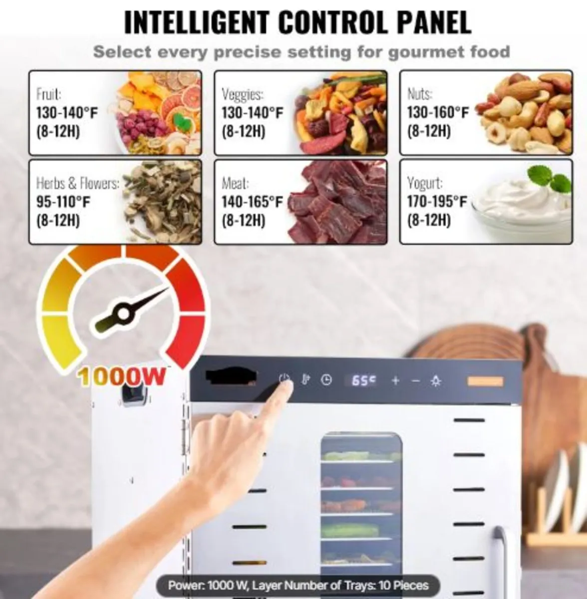 10 Trays Food Dehydrator Machine Stainless Steel - Image 3