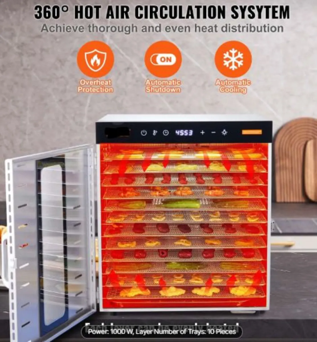 10 Trays Food Dehydrator Machine Stainless Steel - Image 4