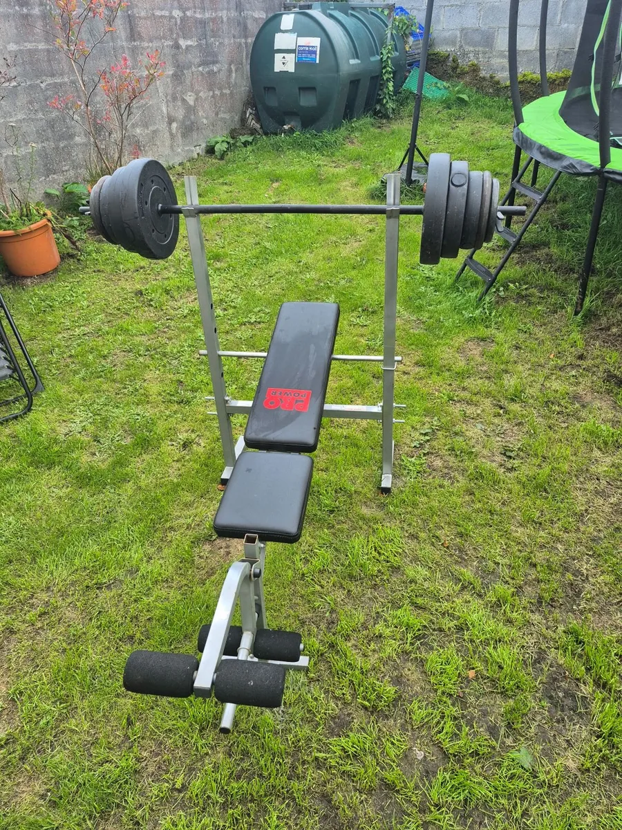 Bench & bar & weights plates 45kg