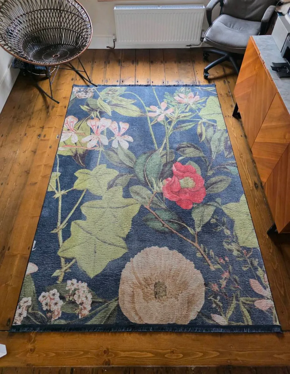Clarke & Clarke Passiflora Midnight Rug 160x230cm - Image 2