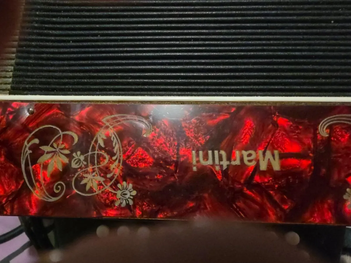 Vintage East German B/C Button Accordion – Red Pea - Image 3