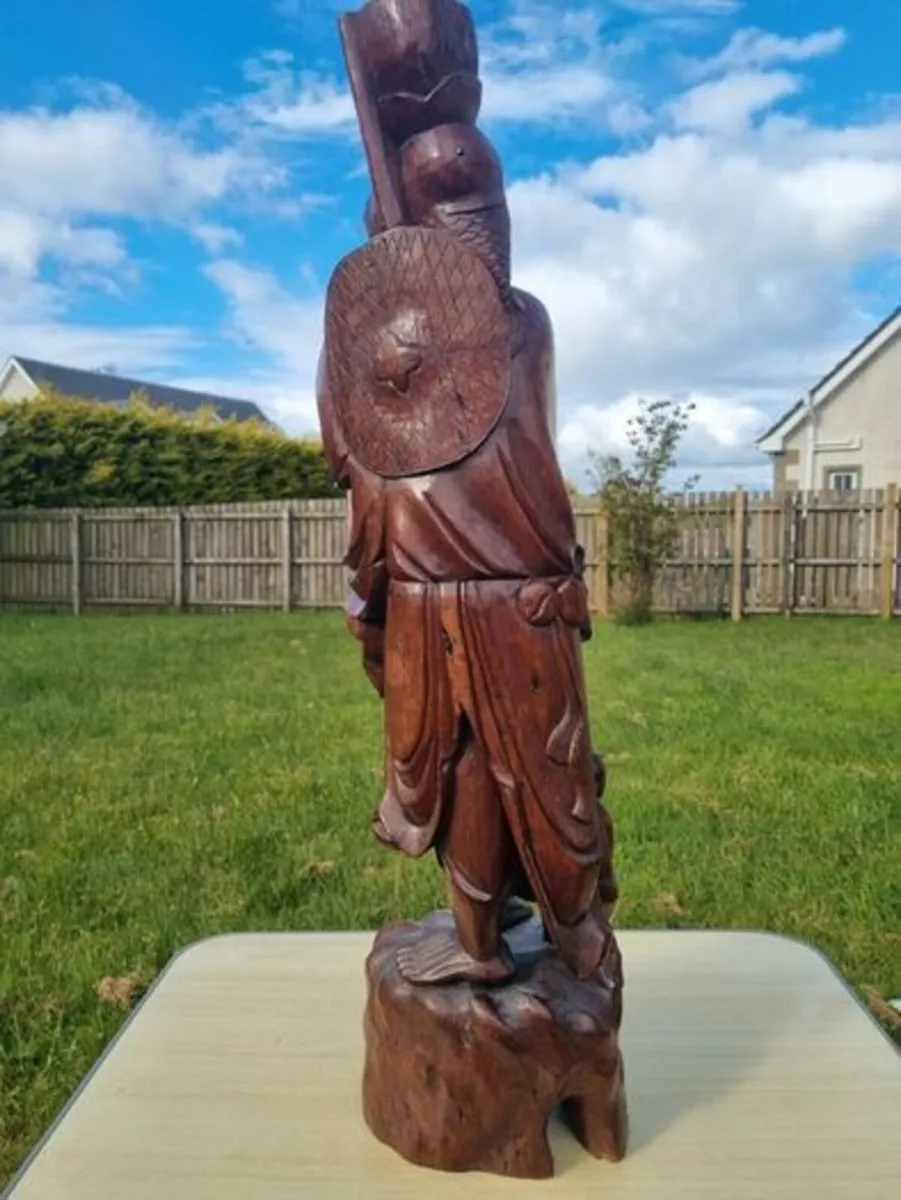 Large Chinese Antique Wooden Sculpture - Image 4