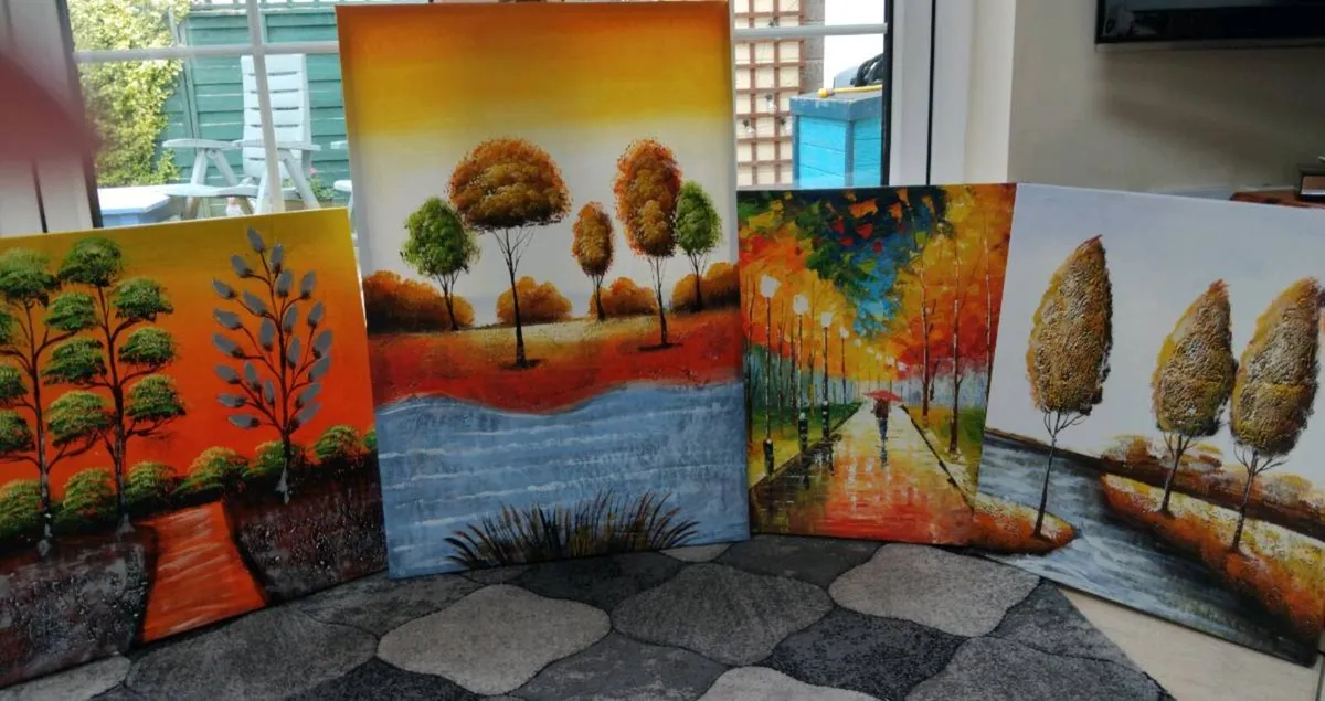 4 matching canvas block pictures - Image 4