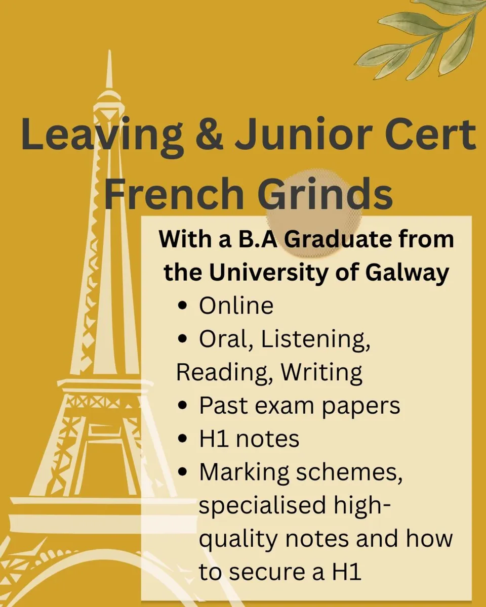 Leaving & Junior Cert French Grinds - Image 1
