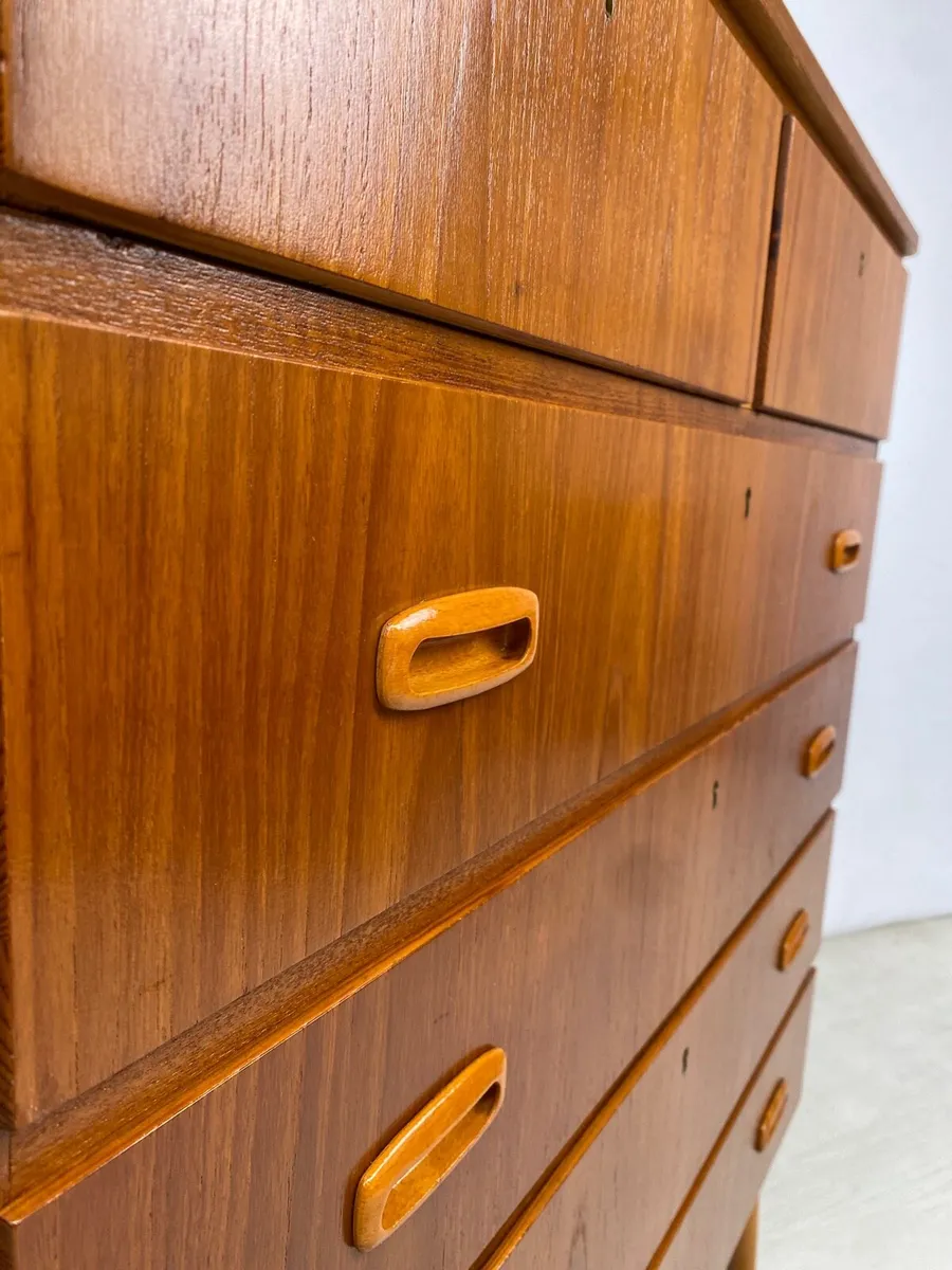 Mid Century Teak Tallboy Chest of Drawers - Image 2