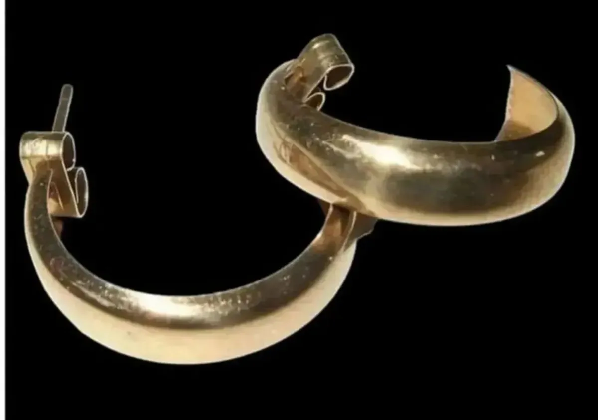 Vintage 9ct Gold Hallmarked Hoop Earrings - Image 3