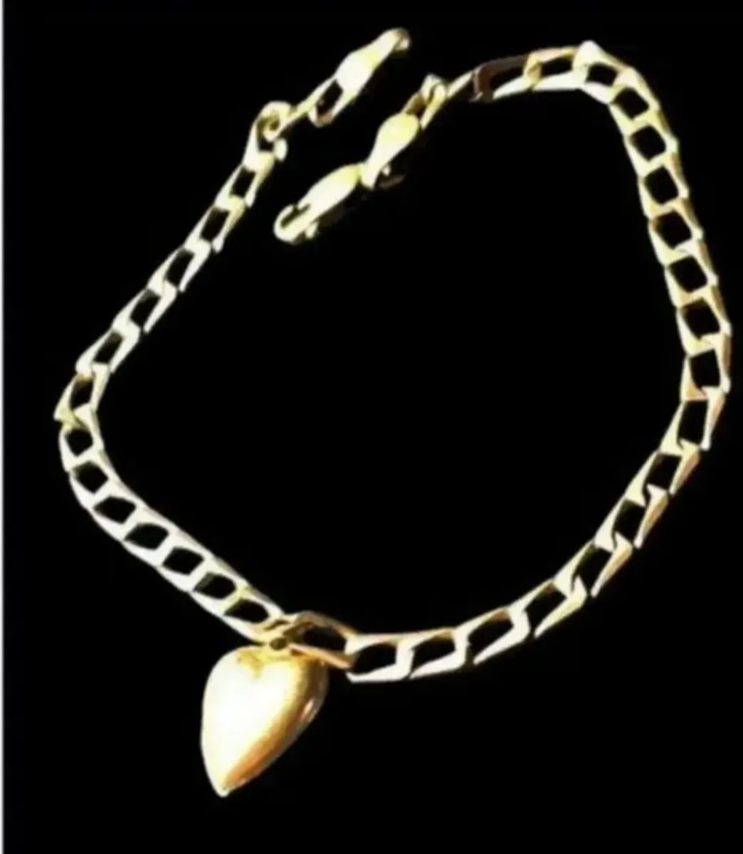 Vintage 9ct & 14ct Heart Charm Bracelet - Image 4