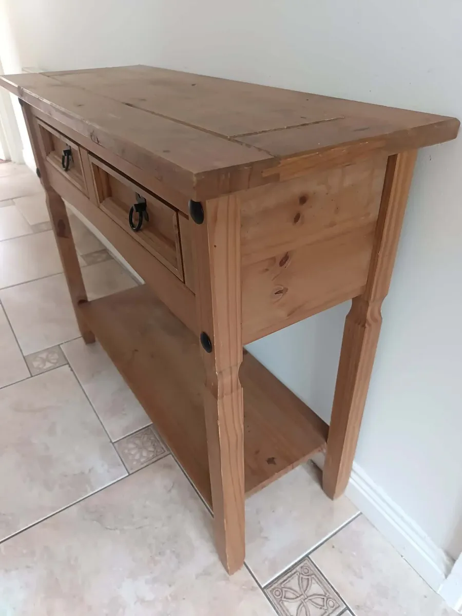 Corona Solid Pine Console Table / Hall Table - 2 D - Image 2