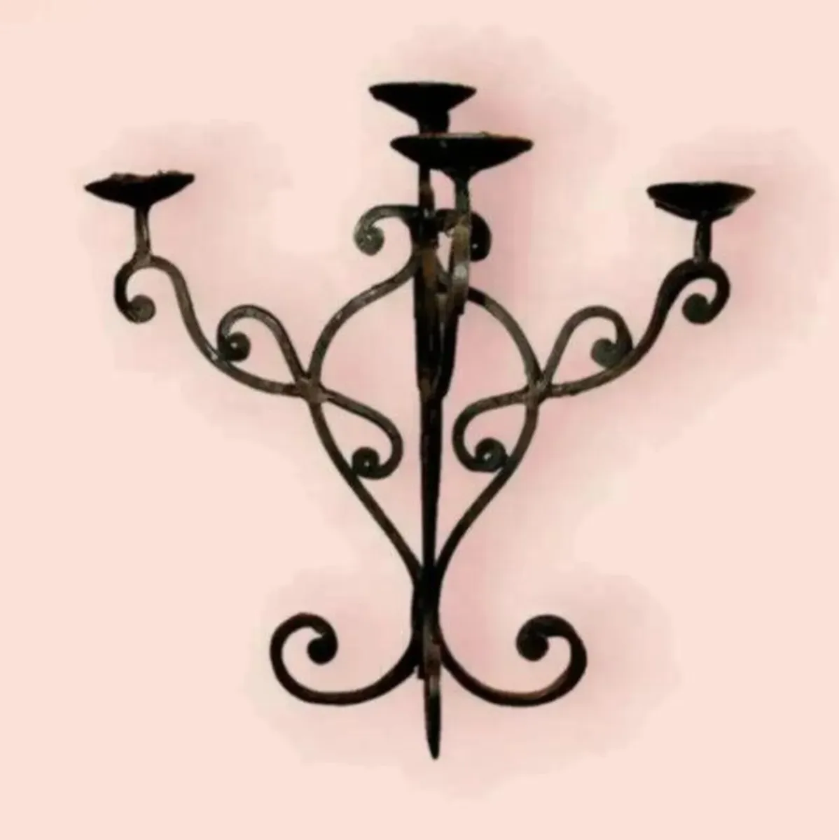 Pair Of Vintage Iron Candleabra - Image 1