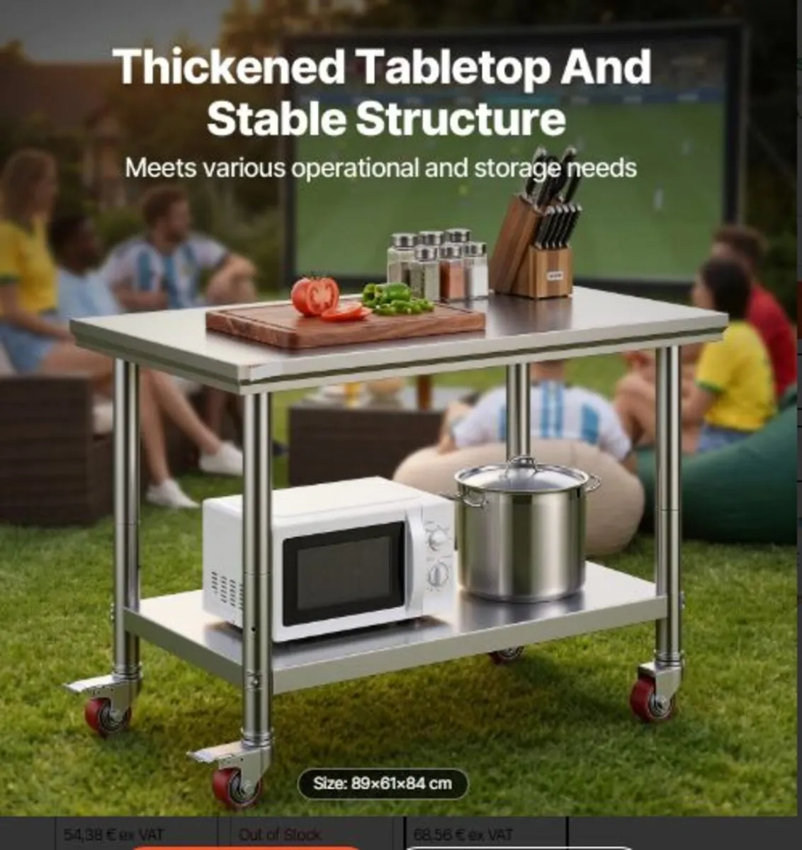 Stainless Steel Work Table 35x24 x33 Inch,300 LBS - Image 2