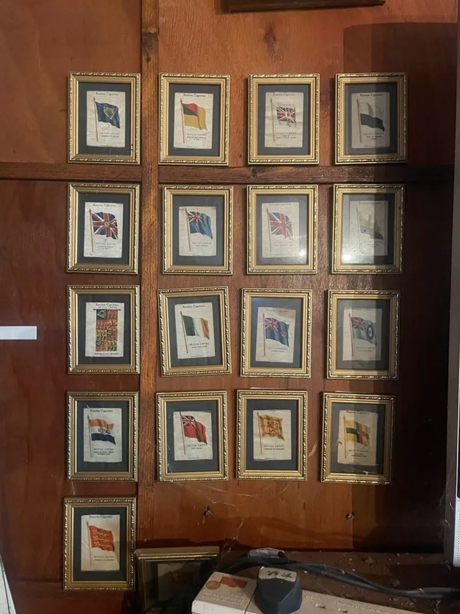 Individually Framed Vintage British Flags Cigarette Cards - Image 1