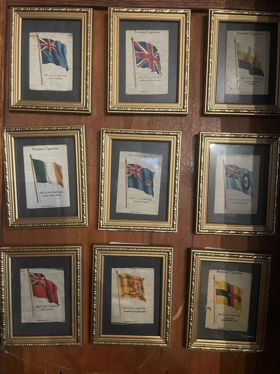 Individually Framed Vintage British Flags Cigarette Cards - Image 2