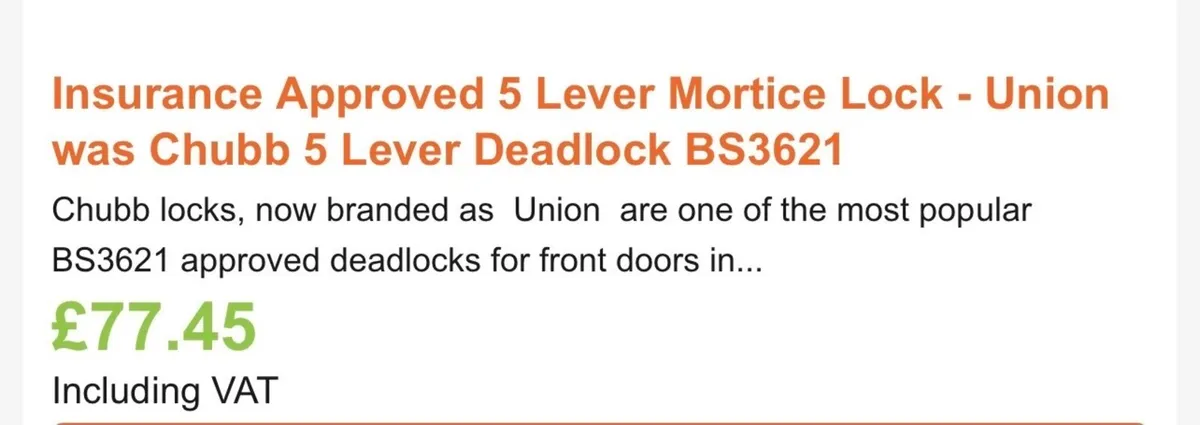 CHUBB/UNION 5 LEVER MORTICE DEADLOCK - Image 2
