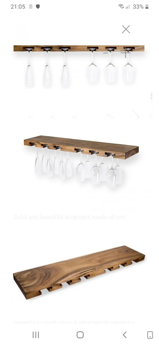 Tu Las' Walnut Floating Wine glass rack - Image 1