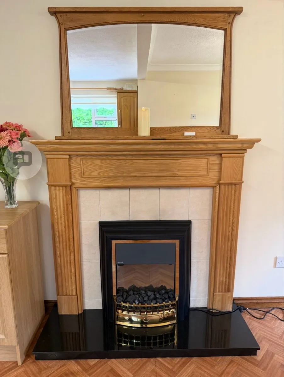 Oak fireplace surround
