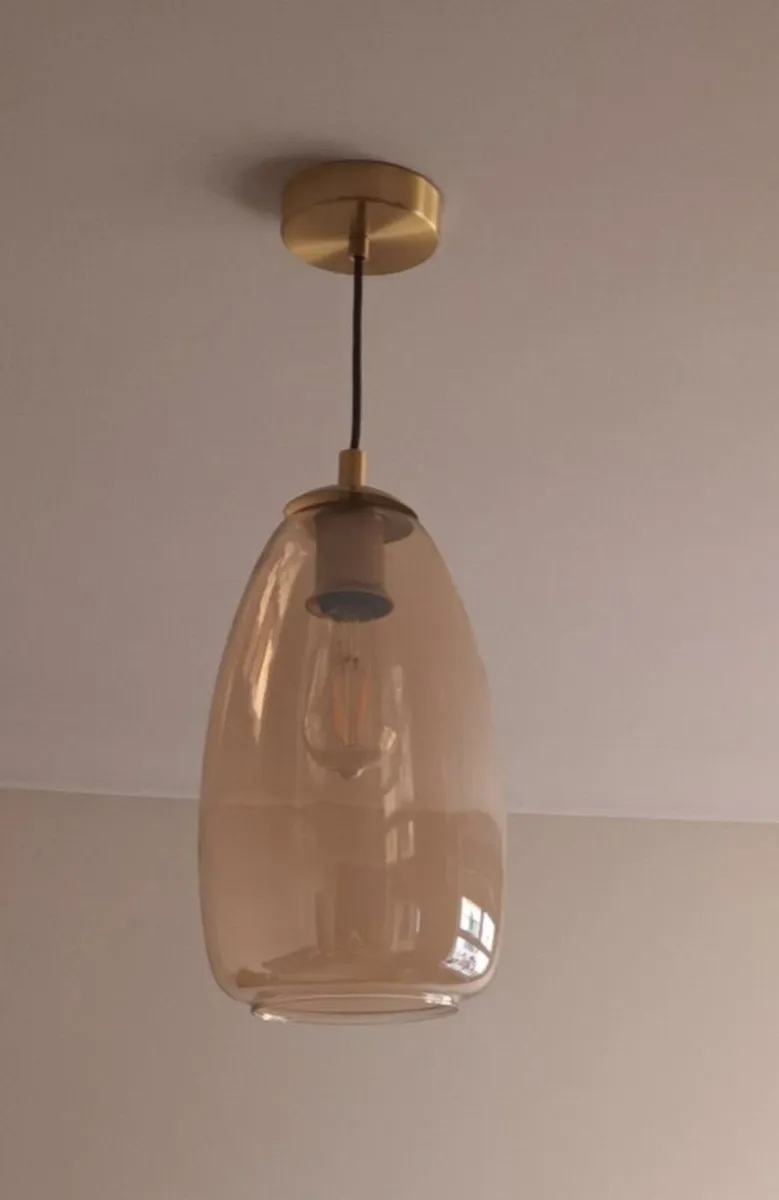 Pair of EGLO Alobrase Glass Pendant Lights - Image 1