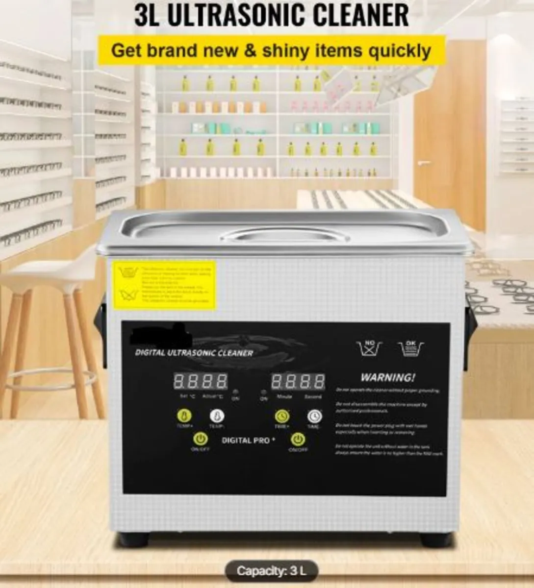 3L Upgraded Ultrasonic Cleaner (200W Heater,120W - Image 2