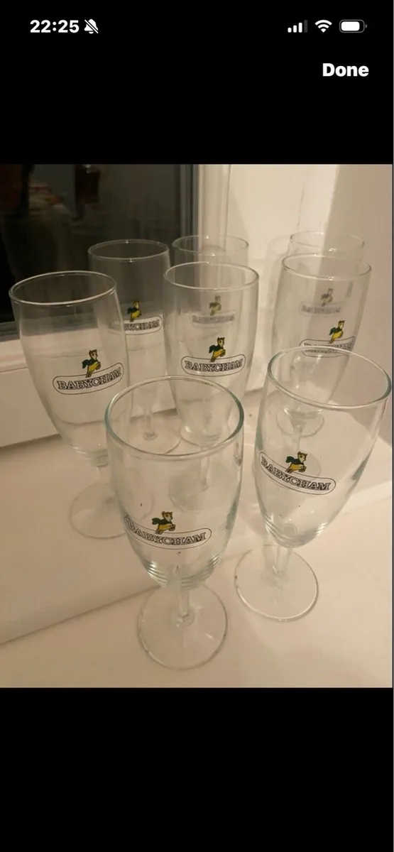 Wry Rare Set of Babycham Flutes (8) - Image 1