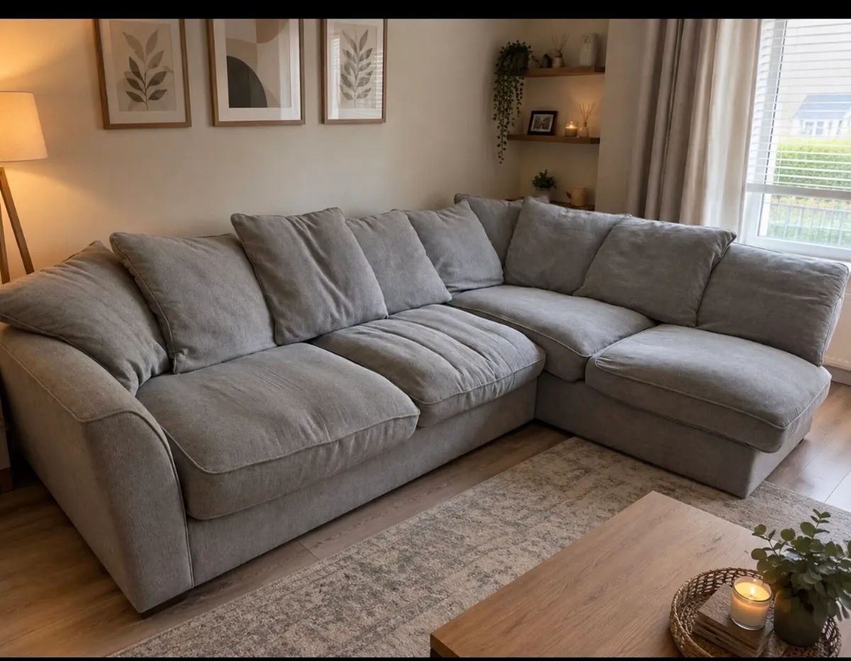 Harvey Norman grey corner sofa