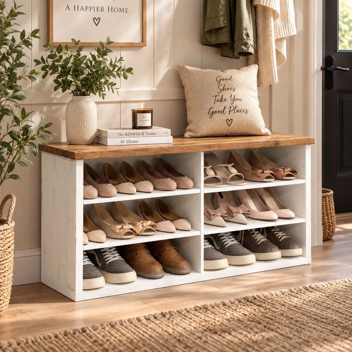 Shoe Storage Bench 12–15 Pairs of Shoes - Image 1