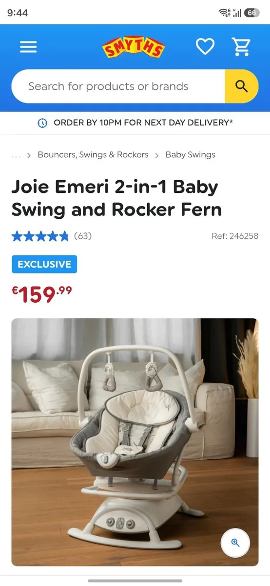 Joie Emeri 2-in-1 Baby Swing and Rocker Fern for s - Image 1