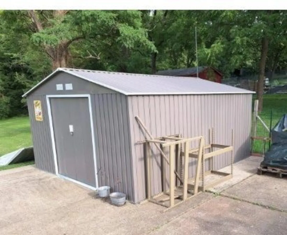 Metal Shed 13 x 11ft Light Grey - Image 2