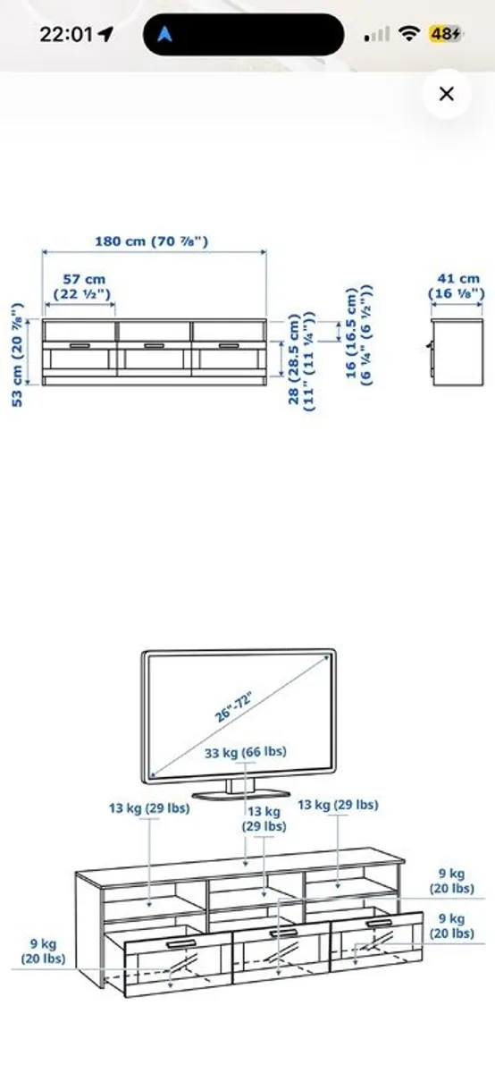 IKEA Brimnes TV unit bench - Image 3
