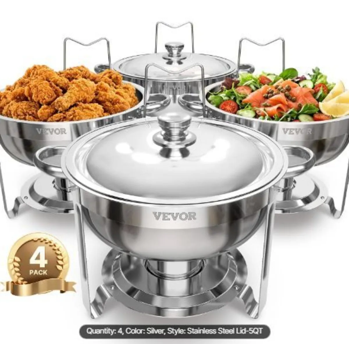 Chafing Dish Buffet Set, 5 Qt 4 Pack - Image 1