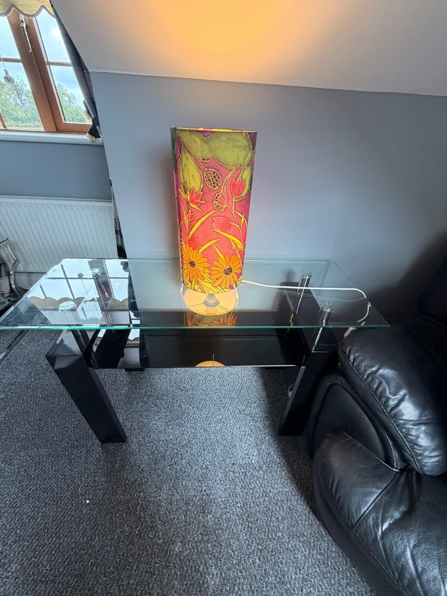 Black glass top console table - Image 2