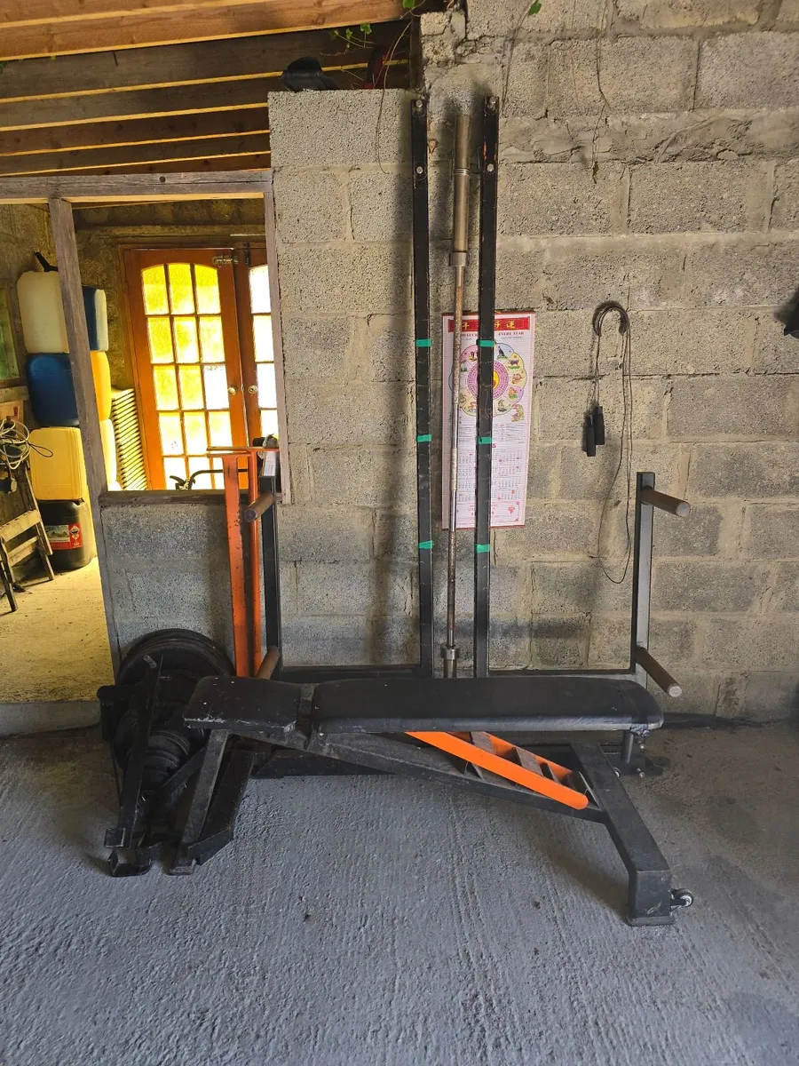Gym squat rack bench olympic weights - Image 4