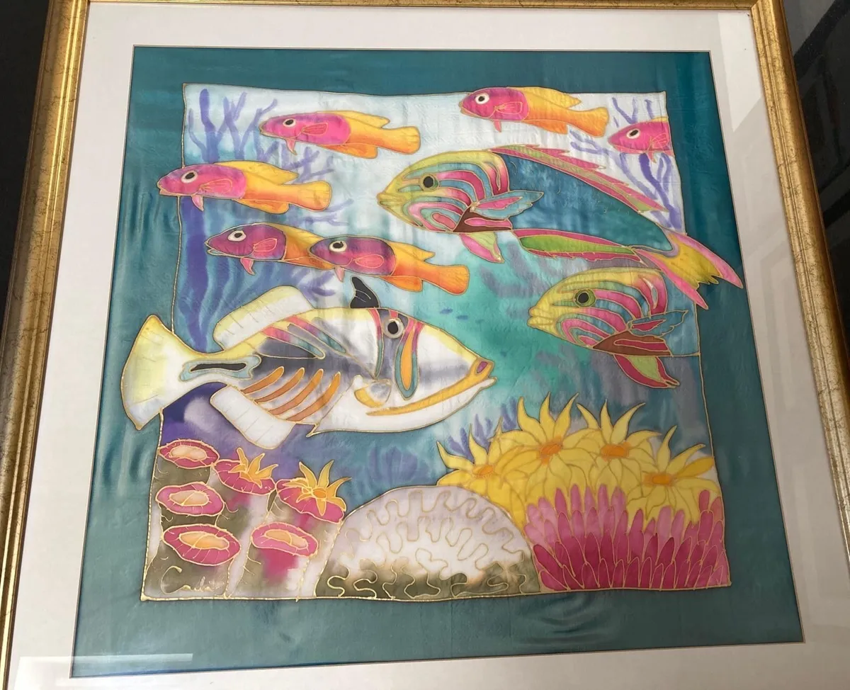 Multicolored Thai Silk Marine Motif - Image 1