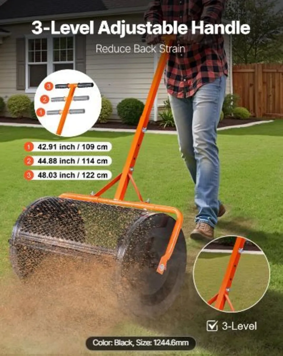 Compost Spreader, 24 in Wide Peat Moss Spreader - Image 3