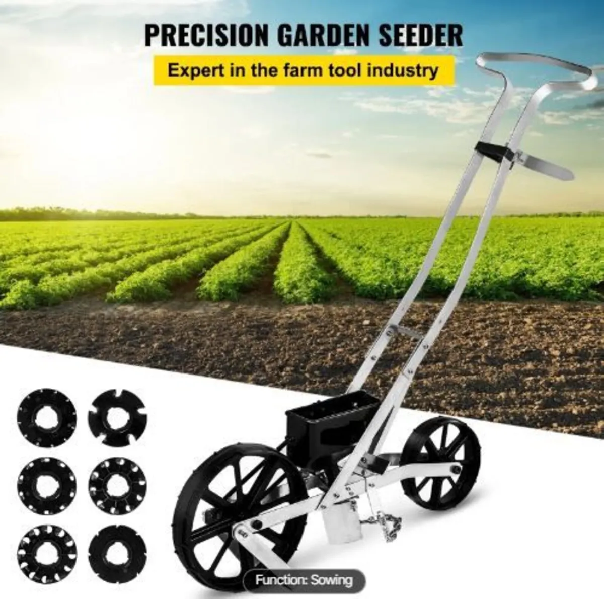 Garden Seeder, Metal Precision Garden Push Seeder - Image 3