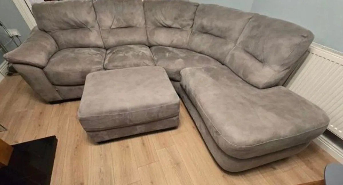 Sofa with large footstool - Image 1