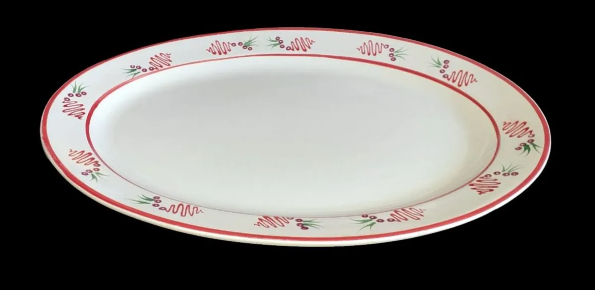 Pristine Vintage 2ft Ceramic Oval Serving Platter - Image 2