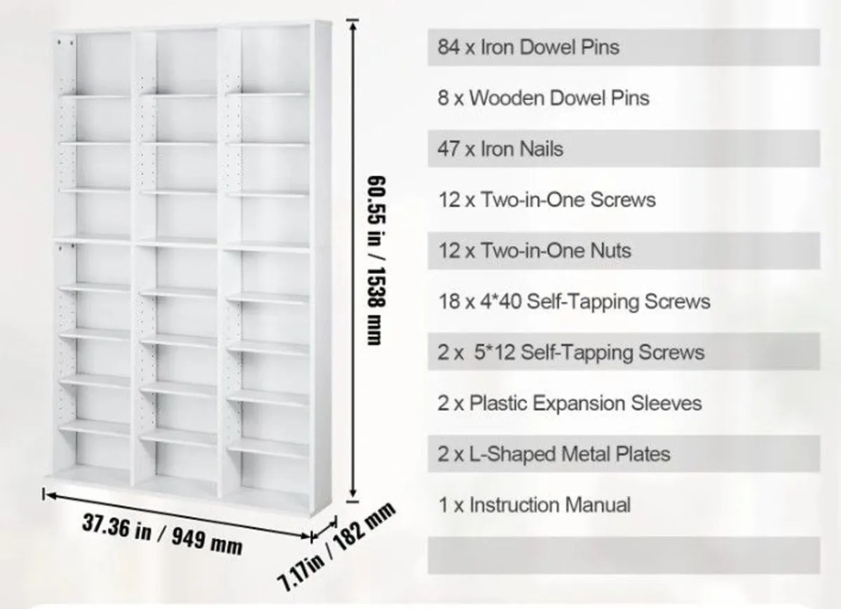 Media Storage Cabinet with Adjustable Shelves 27 C - Image 3
