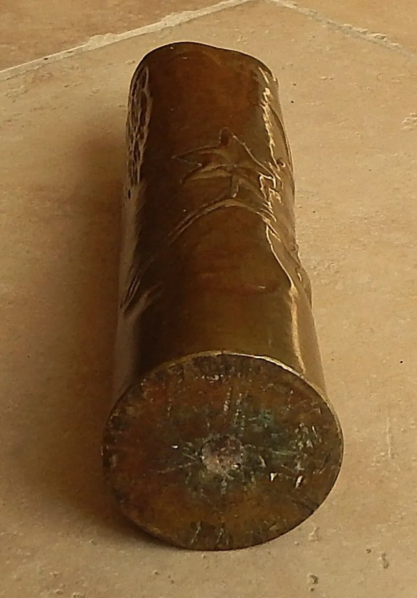 Vintage Brass Trench 75mm Art Artillery Shell - Image 3