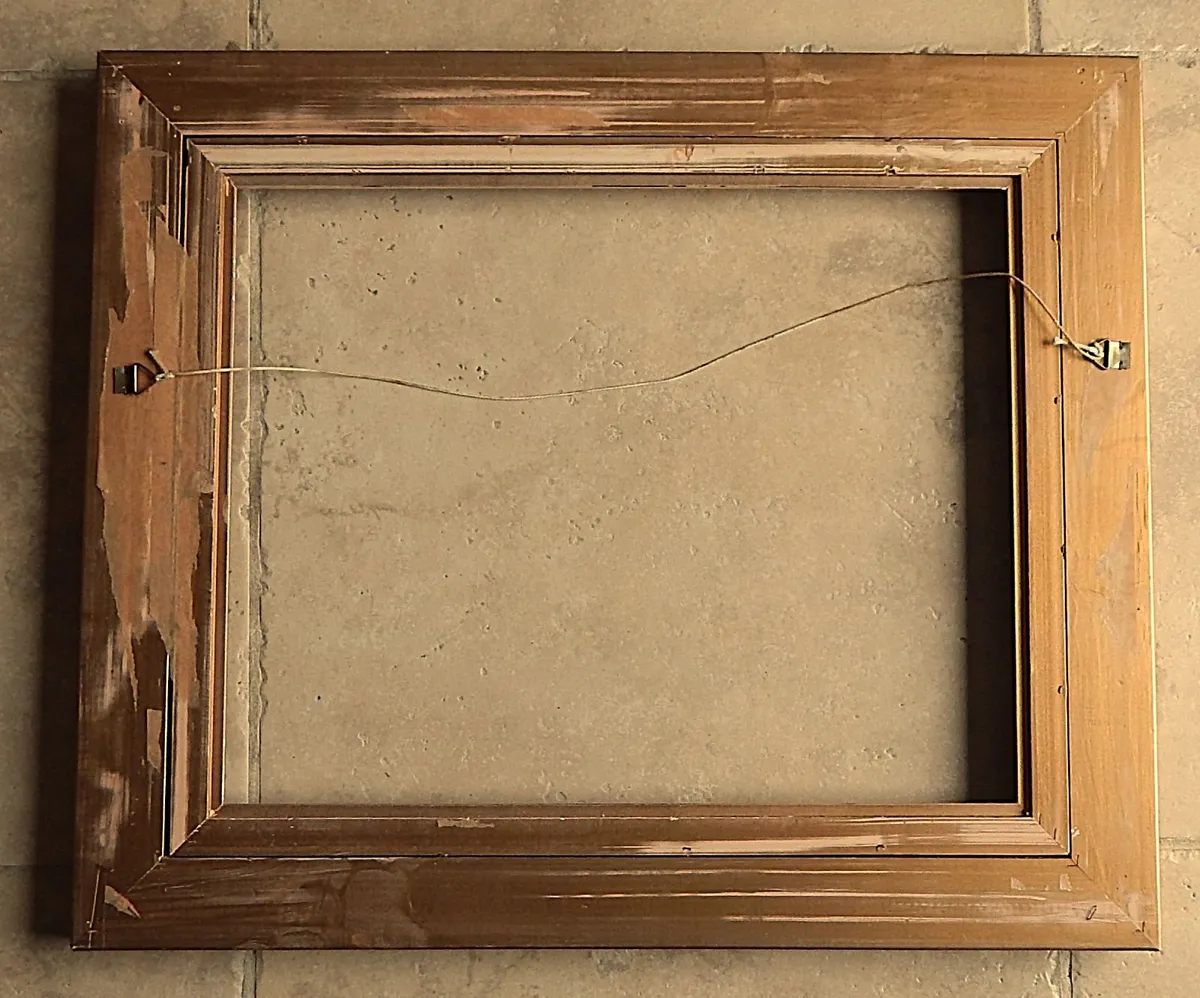 Large Ornate Wood Art Frame with Mount & Glass - Image 4