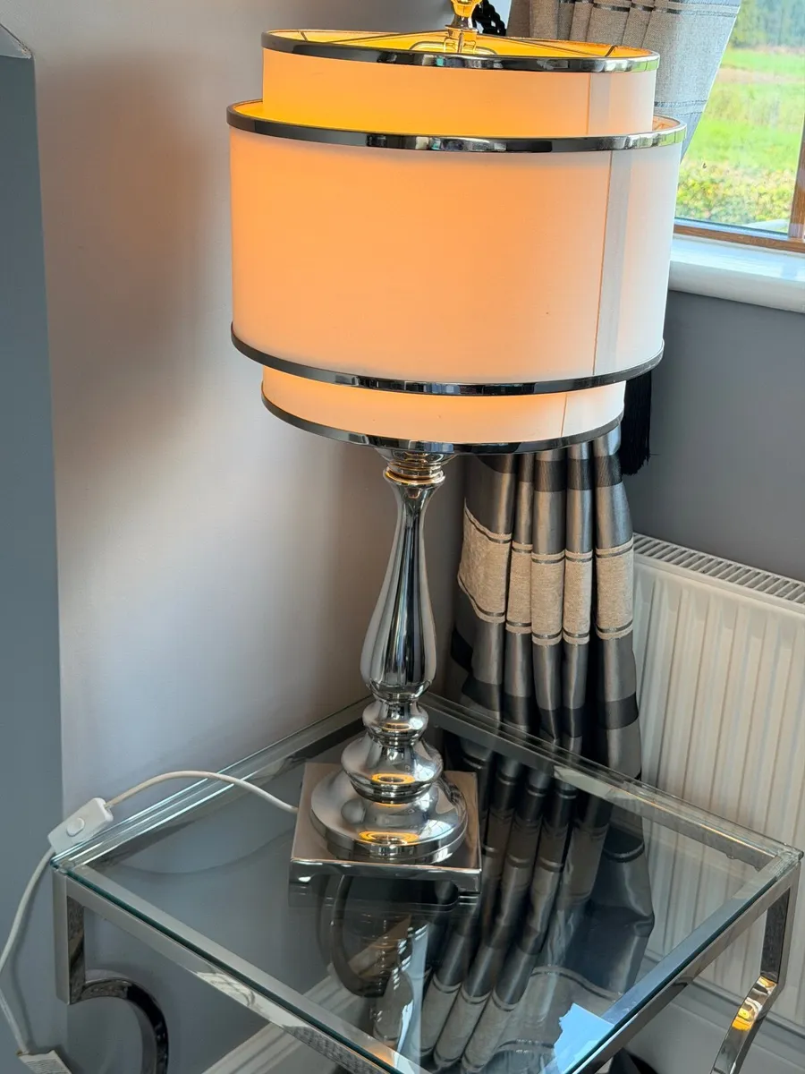 Chrome glass top coffee table - Image 2