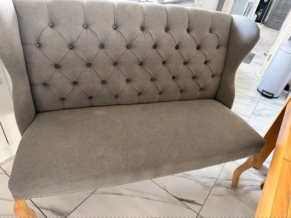 Grey bench with studded detail - Image 4
