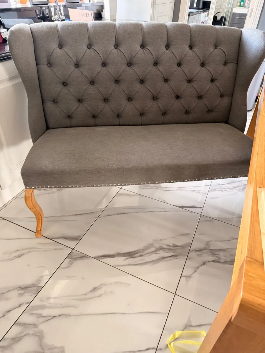 Grey bench with studded detail - Image 1