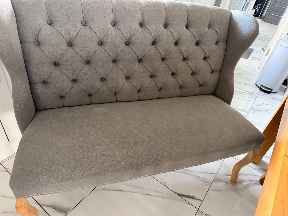 Grey bench with studded detail - Image 2