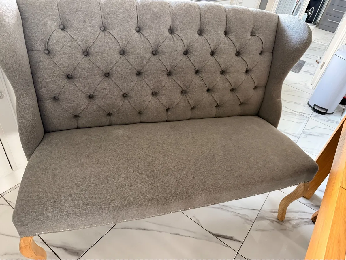 Grey bench with studded detail - Image 3