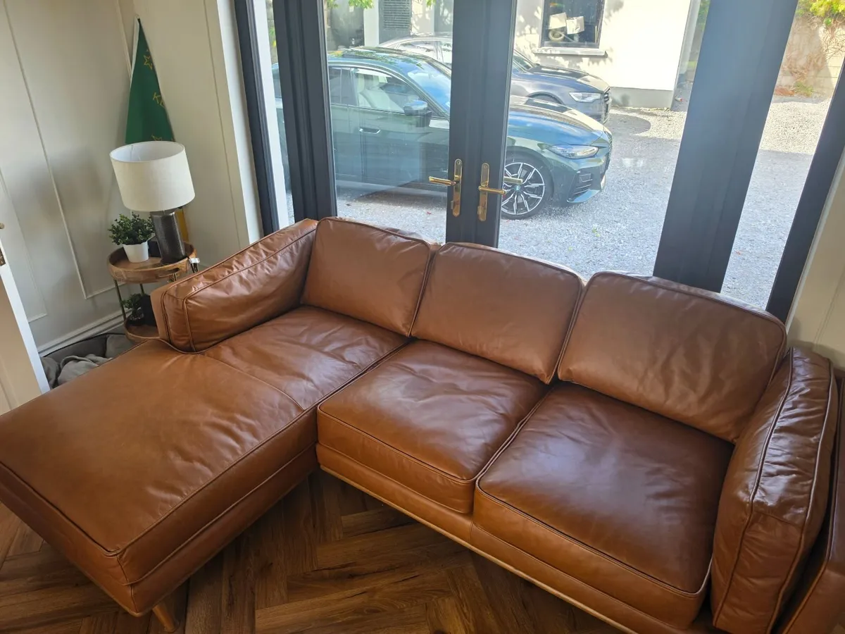 Livingroom Faux Leather  Tan Couch - Image 3